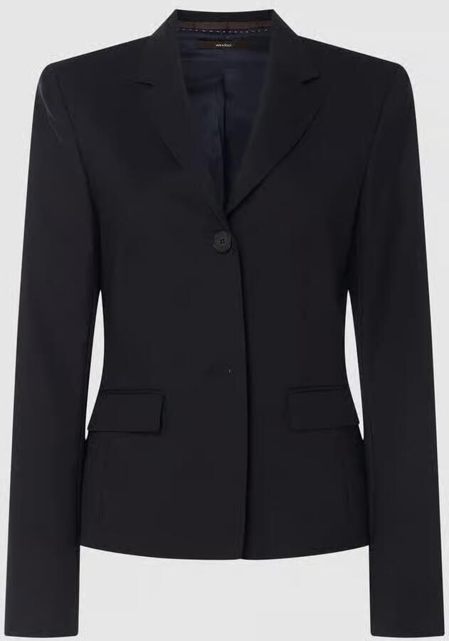 Windsor Getailleerde Wollen Blazer Black Dames