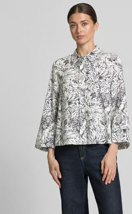 Windsor. Regular fit blouse met lange mouwen van lyocell in all-over look - Foto 3