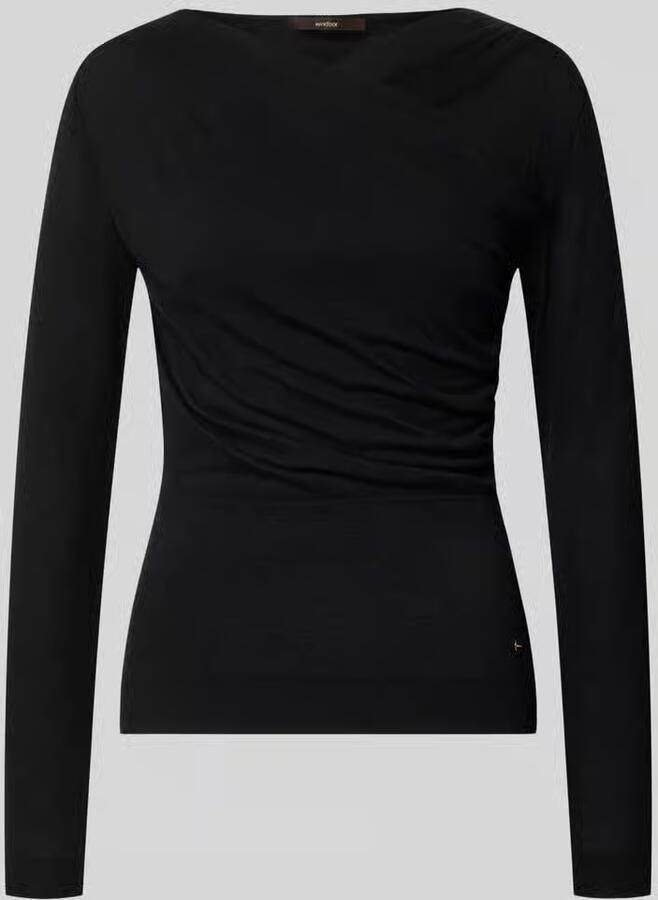 Windsor. Shirt met lange mouwen van lyocellmix in wikkellook