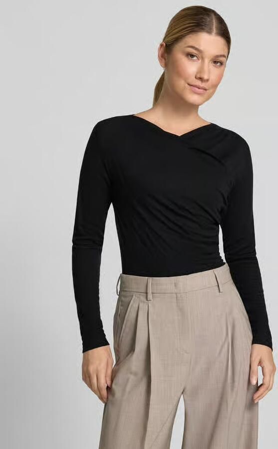 Windsor. Shirt met lange mouwen van lyocellmix in wikkellook - Foto 2