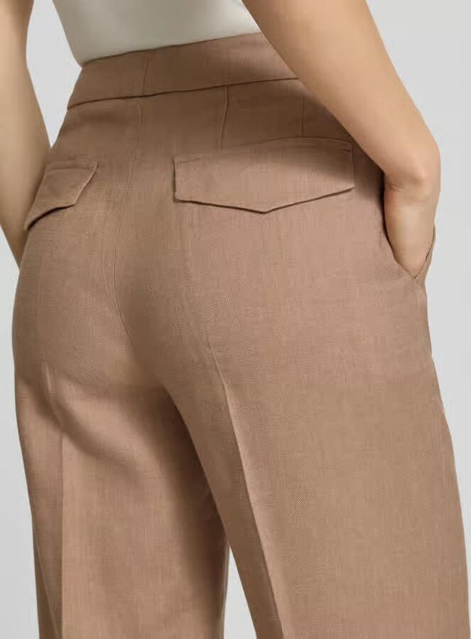 Windsor Slim fit linnen broek met persplooien - Foto 2