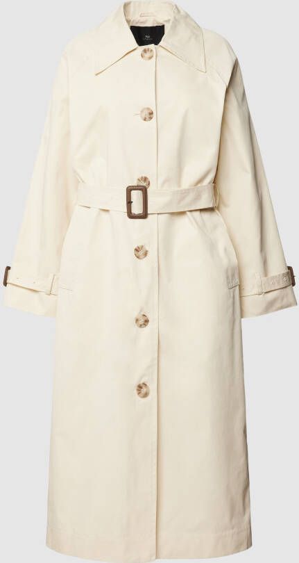 WITHBLACK Lange jas met tailleriem model 'SINGLE BREASTED TRENCH'