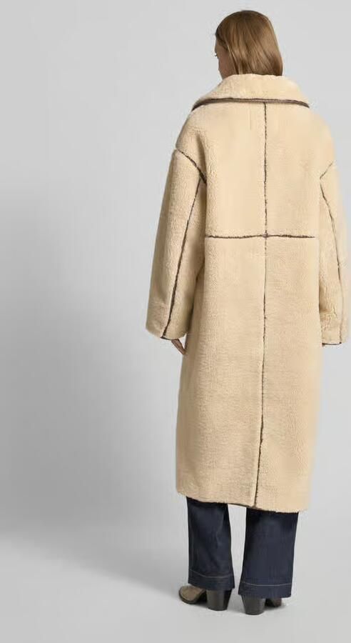 WITHBLACK Lange jas met imitatiebont