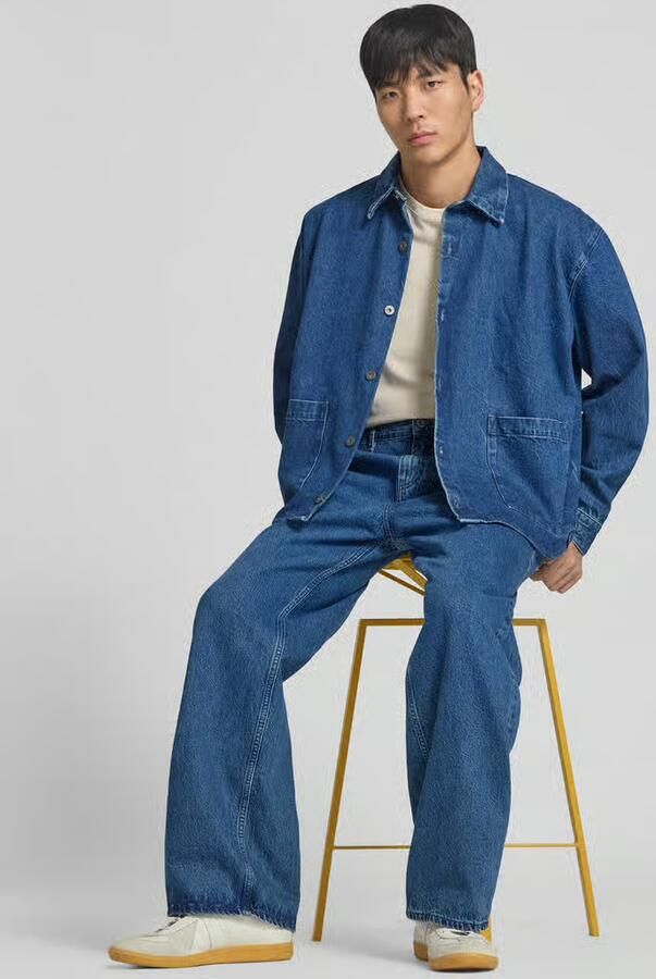 WON HUNDRED straight fit jeans met logodetail