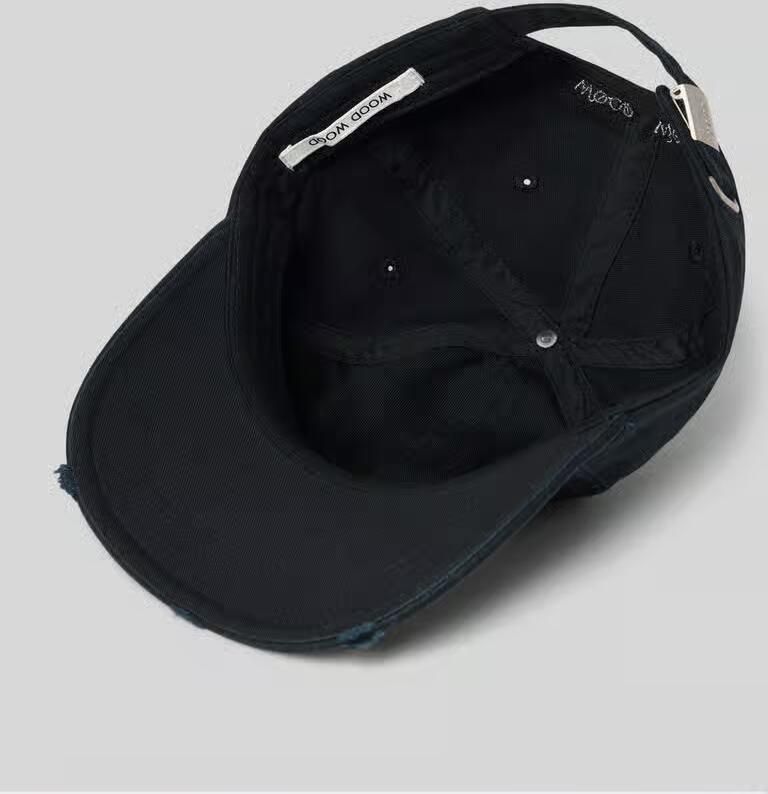 Wood Baseballpet in used-look met stitching