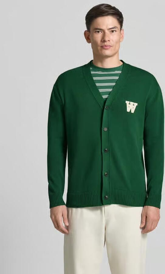 Wood Gebreid jack met V-hals model 'Tay' - Foto 3