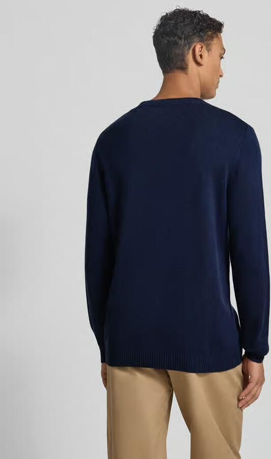 Wood Gebreide pullover met stitching en ronde hals model 'Tay'