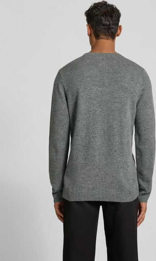 Wood Gebreide pullover met stitching en ronde hals model 'Tay'