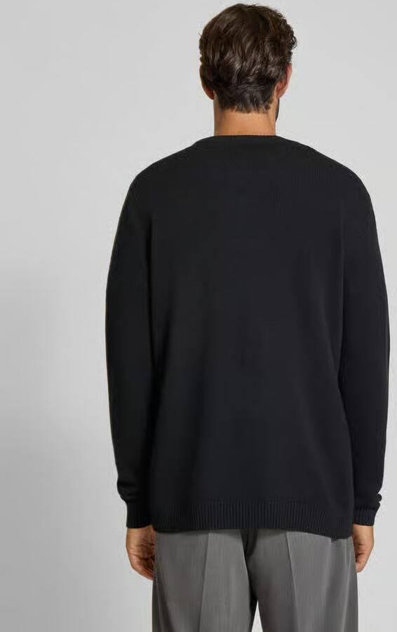 Wood Gebreide pullover met stitching en ronde hals model 'Tay'