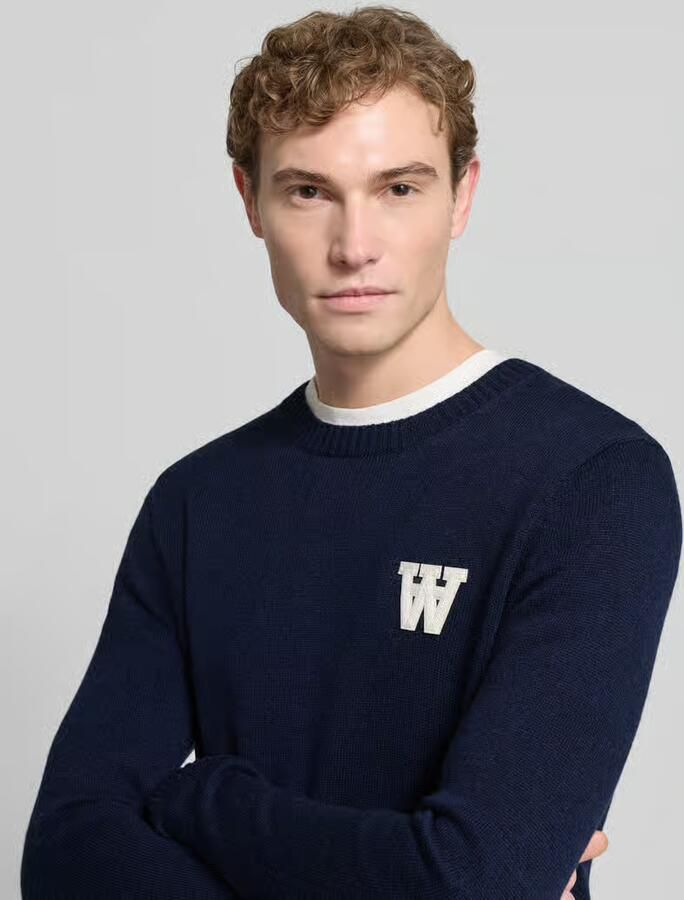 Wood Gebreide pullover met stitching en ronde hals model 'Tay' - Foto 2