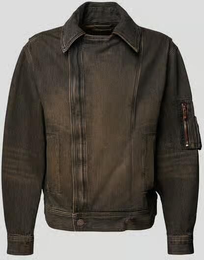 WOOD Jeansjack met kentkraag