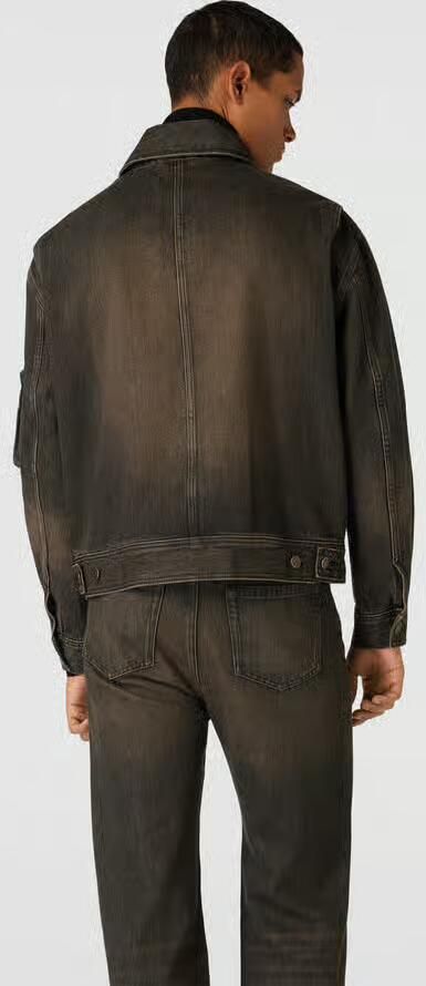 WOOD Jeansjack met kentkraag - Foto 3