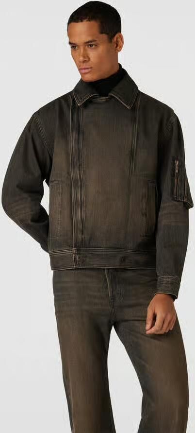 WOOD Jeansjack met kentkraag - Foto 2