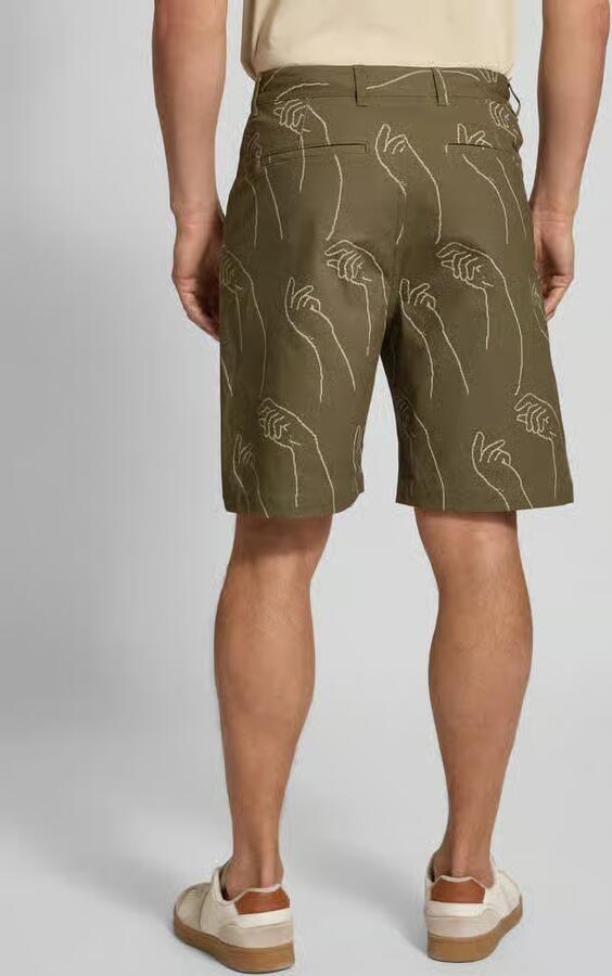 Wood Korte regular fit broek met steekzakken model 'fallon'