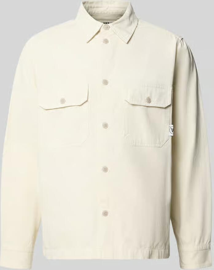 Wood regular fit overhemdjack met borstzakken model 'Clay'
