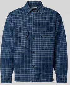 Wood regular fit overhemdjack met viscose model 'David'