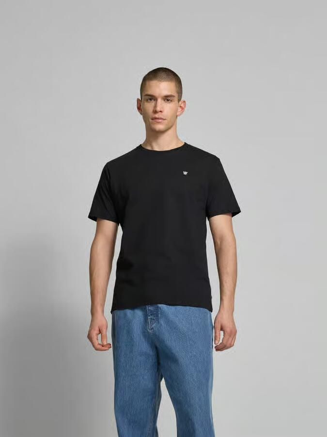 Wood T-shirt met labelstitching en ronde hals - Foto 2