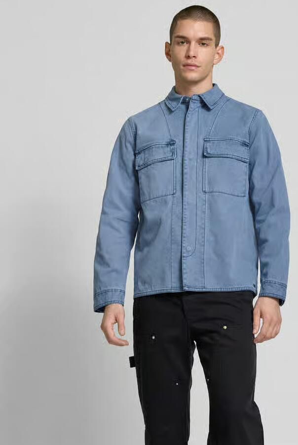 Wood Regular fit vrijetijdsoverhemd met borstzak - Foto 3
