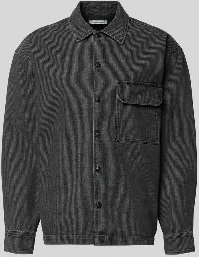 Wood relaxed fit overhemdjack met borstzak model 'David' - Foto 2