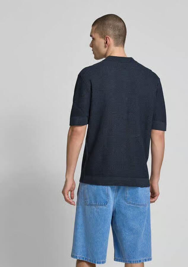 Wood Relaxed fit poloshirt in gebreide look