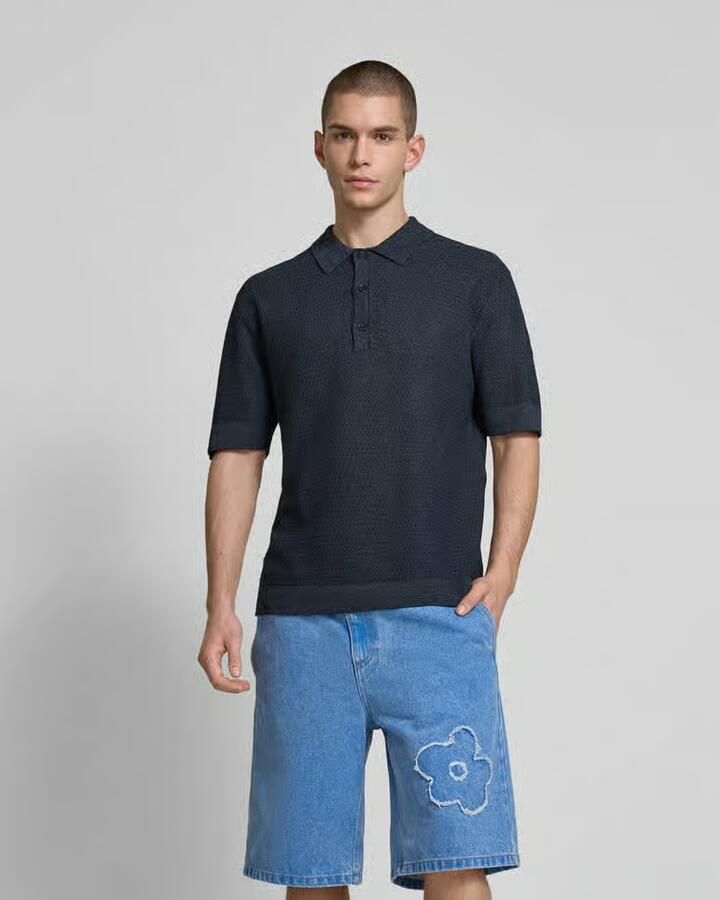 Wood Relaxed fit poloshirt in gebreide look - Foto 2