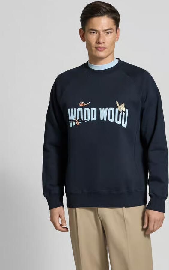 Wood Sweatshirt met motiefstitching model 'Hester' - Foto 2