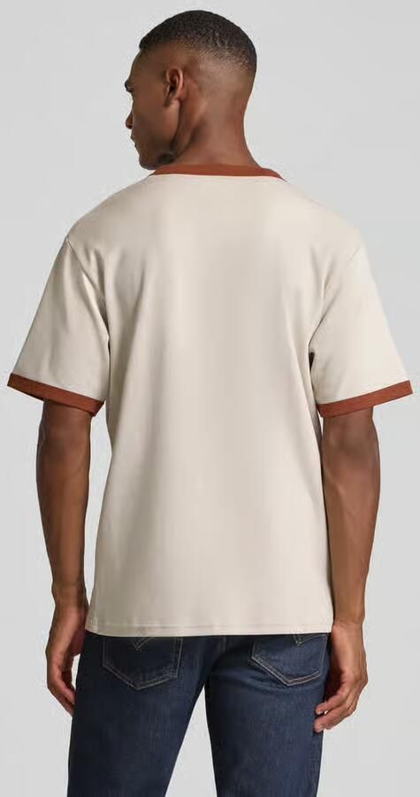 Wood T-shirt met geribde ronde hals model 'Parker'