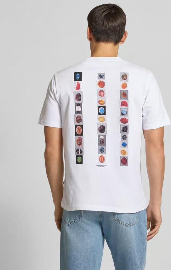 Wood T-shirt met labelprint model 'Bobby'