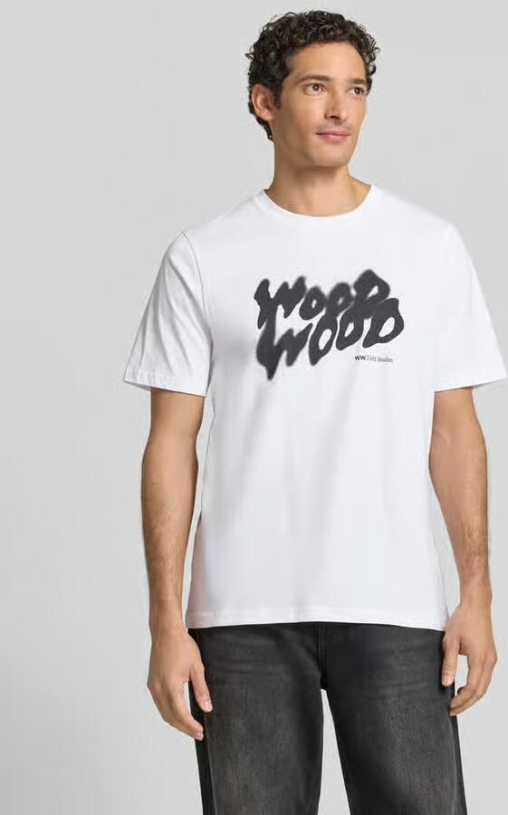 Wood T-shirt met labelprint model 'Bobby' - Foto 2