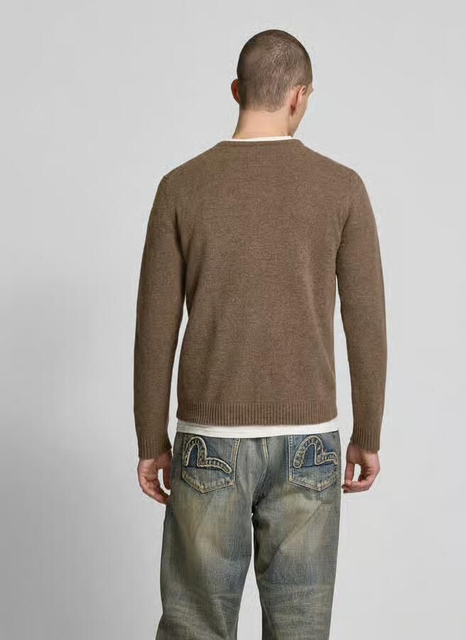 Wood Wollen pullover in gebreide look