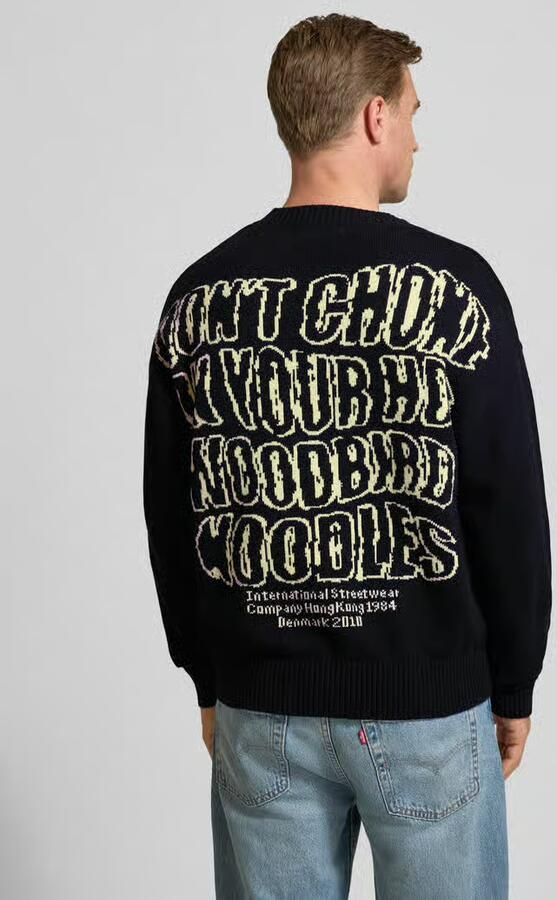 WOODBIRD Gebreide pullover met ribboorden model 'Kurt'