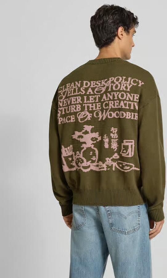 WOODBIRD Oversized gebreide pullover met ribboorden model 'Kurt'