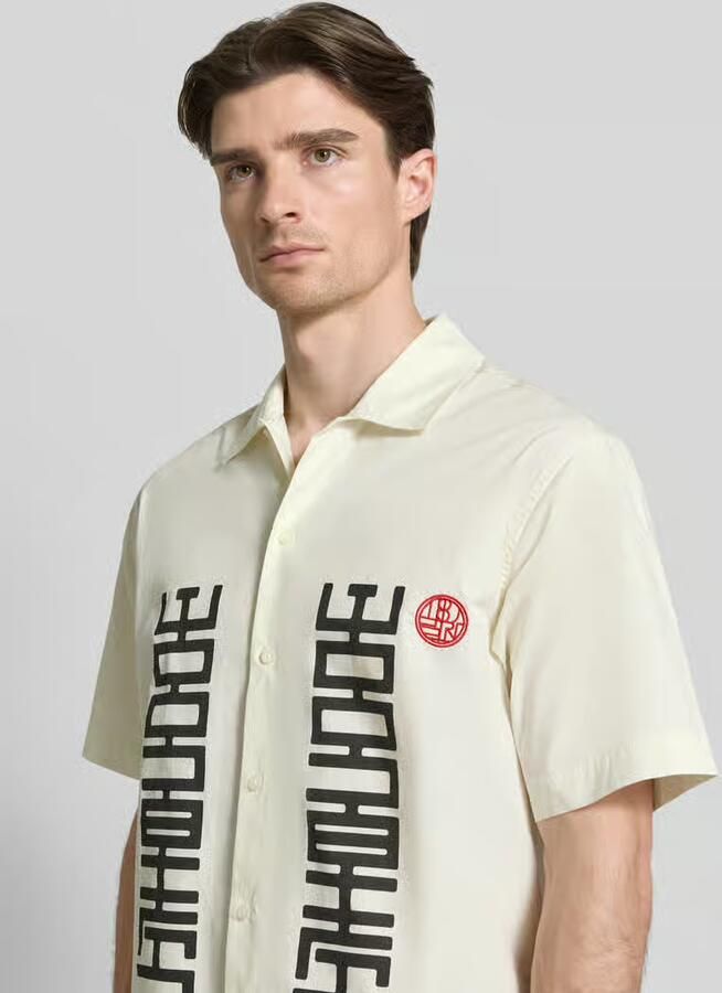 WOODBIRD regular fit vrijetijdsoverhemd met labelprint model 'Banks'