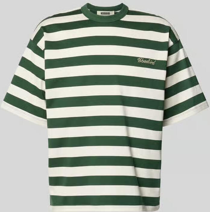 WOODBIRD Relaxed fit T-shirt met gestikt logo model 'Beam' - Foto 2
