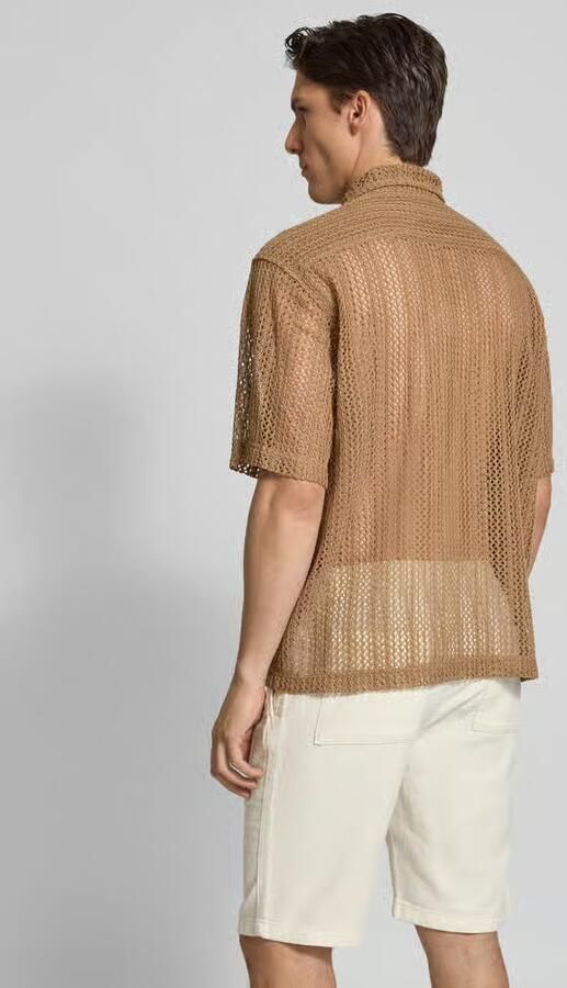 WOODBIRD Relaxed fit vrijetijdsoverhemd met pointellemotief