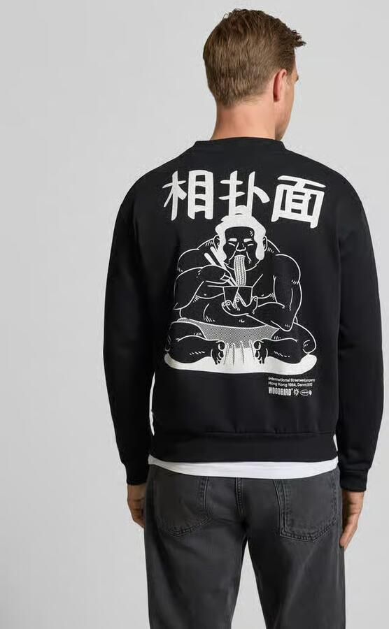 WOODBIRD Sweatshirt met labelprint model 'Cane'