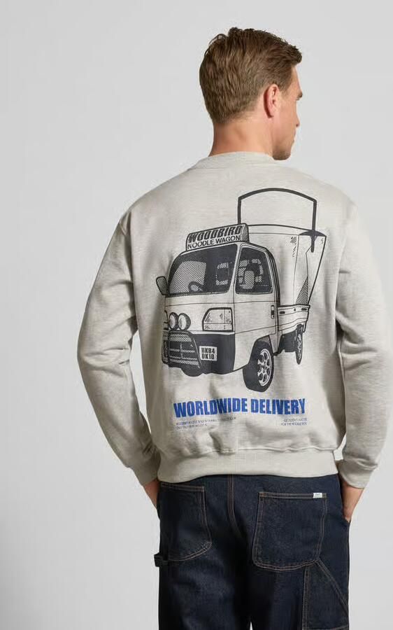 WOODBIRD Sweatshirt met labelprint model 'Cane'