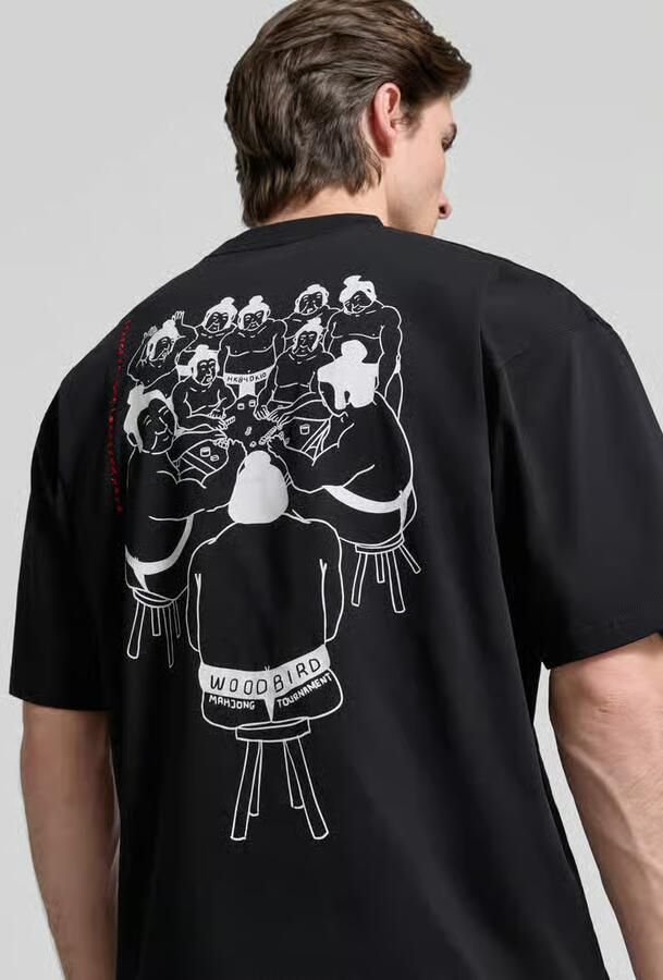 WOODBIRD T-shirt met labeldetail model 'Beam' - Foto 2