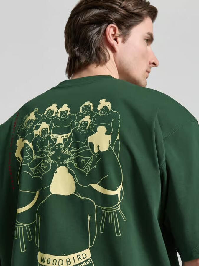 WOODBIRD T-shirt met labeldetail model 'Beam' - Foto 2