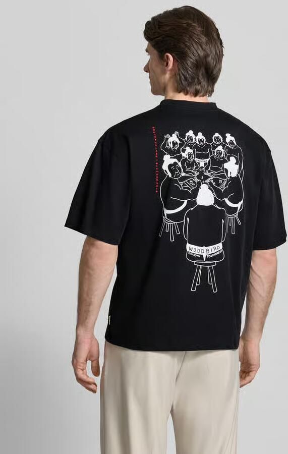 WOODBIRD T-shirt met labeldetail model 'Beam' - Foto 2