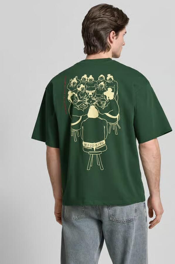 WOODBIRD T-shirt met labeldetail model 'Beam' - Foto 2