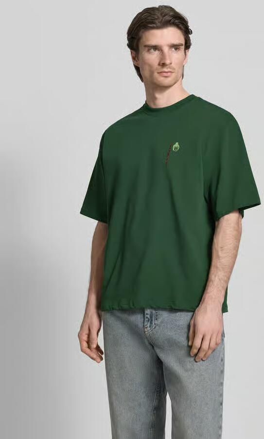 WOODBIRD T-shirt met labeldetail model 'Beam' - Foto 3