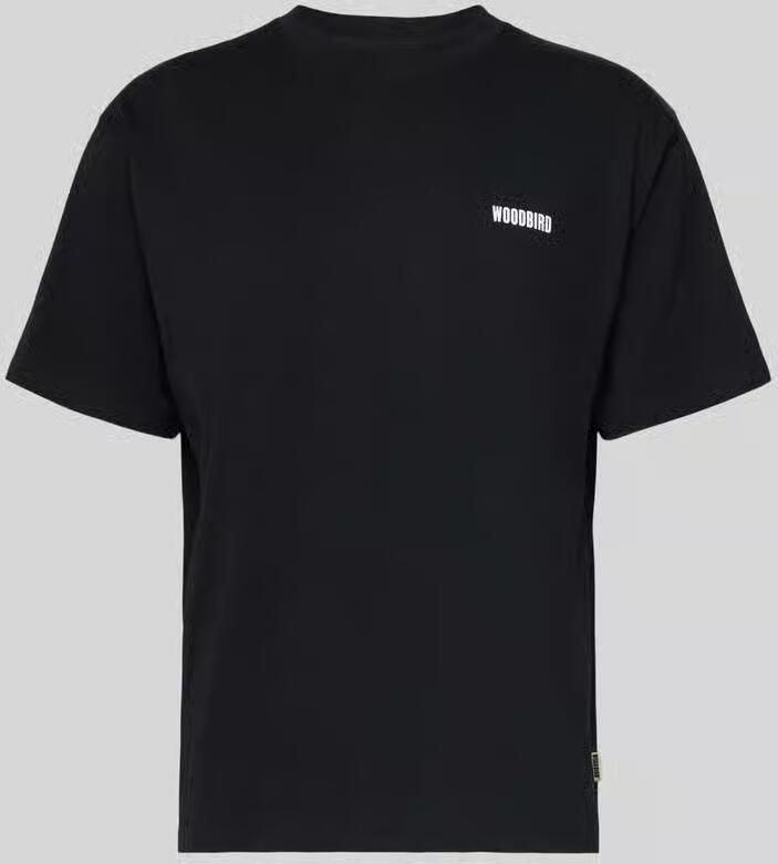 WOODBIRD T-shirt met labelprint model 'Baine'