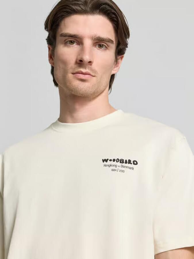 WOODBIRD T-shirt met labelprint model 'Baine' - Foto 2