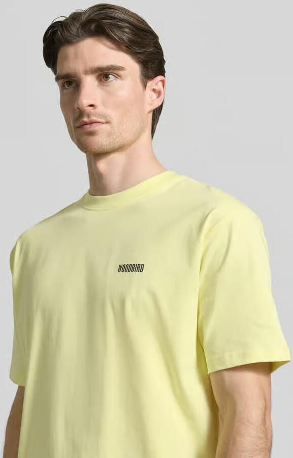 WOODBIRD T-shirt met labelprint Model 'Baine'