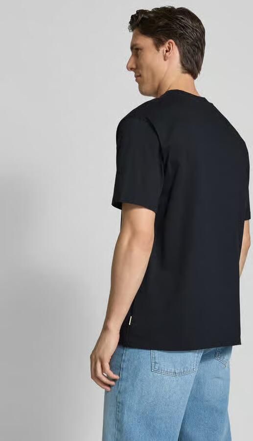 WOODBIRD T-shirt met labelprint model 'Baine'