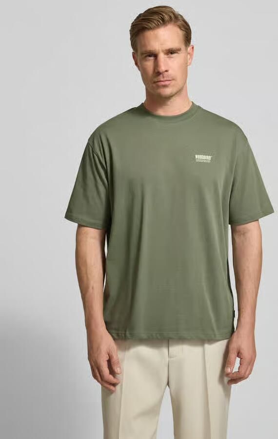 WOODBIRD T-shirt met labelprint model 'Baine' - Foto 2