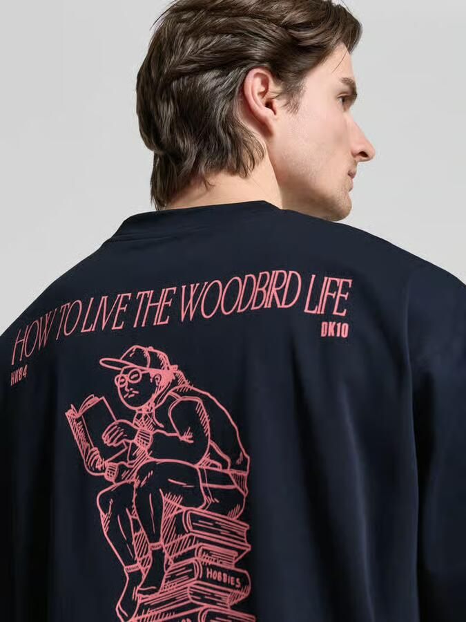 WOODBIRD T-shirt met labelprint model 'Beam' - Foto 2