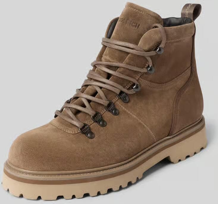 Woolrich boots van echt leer met structuurpatroon
