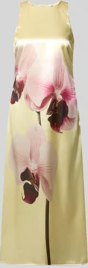 YAS A-lijn cocktailjurk van satijn met motiefprint model 'ORCHIDA' - Foto 4